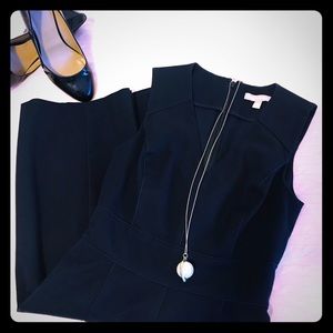 BR Navy V-neck Shift Dress